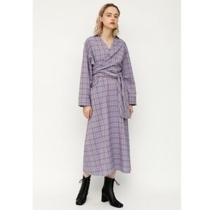 SLY Airy Check Wrap Dress